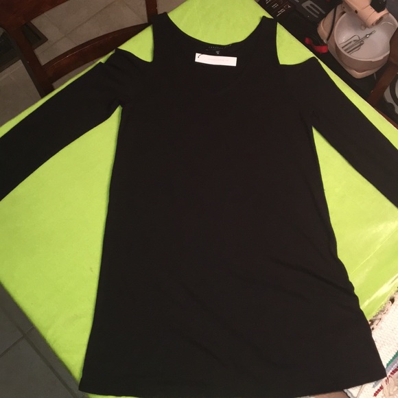 Anthropologie Sanctuary new black cold shoulder dr - Picture 2 of 6